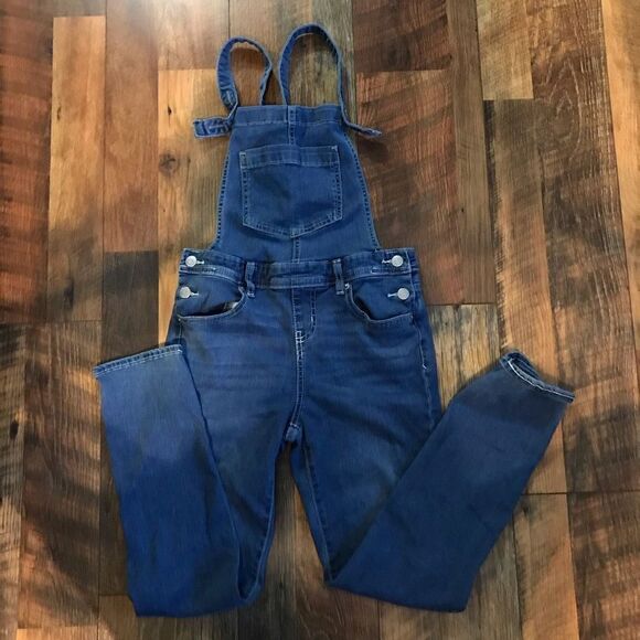 Cat & Jack Overalls jean denim girls Size Large 10-12 country farmer - Picture 1 of 5